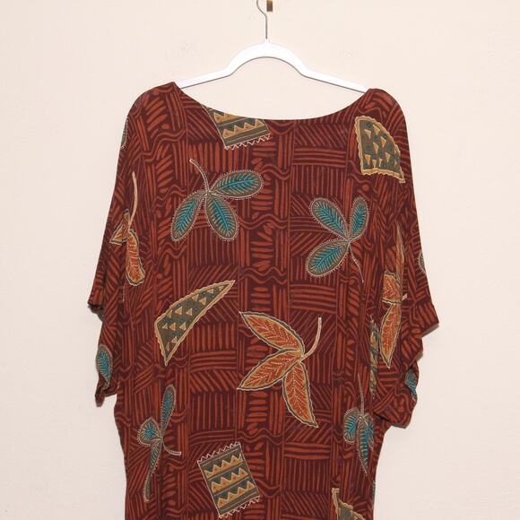 Vintage F.B. Fogg Boho Floral Abstract Caftan Size OS OOAK - Picture 6 of 9